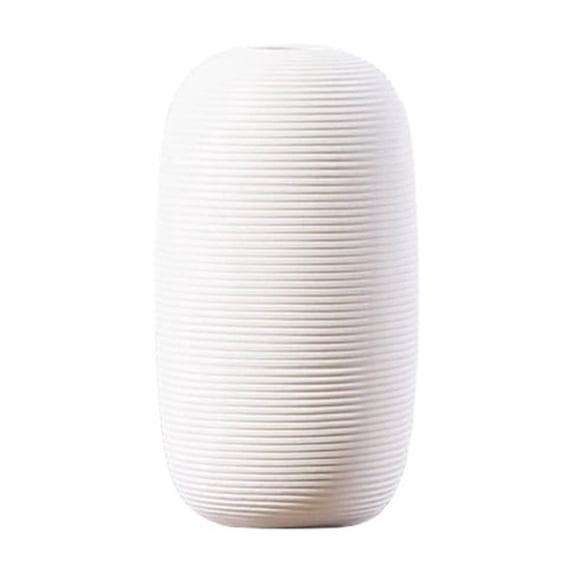 White Ceramic Vase Cylindrical for Living Room Decor Modern Minimalist Flower Arrangement