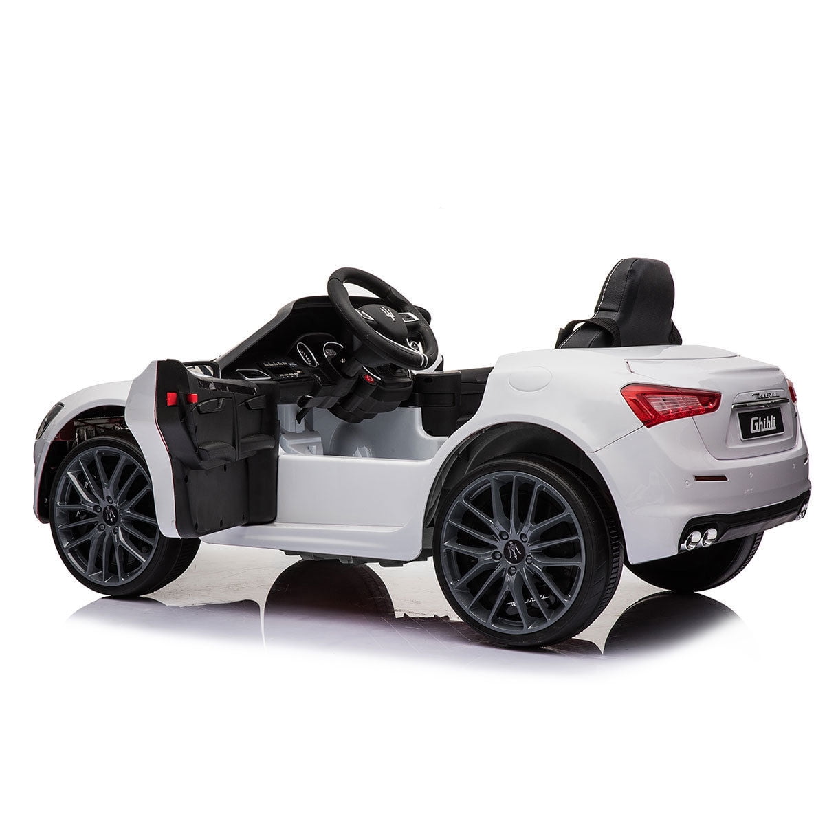 Lowestbest 42" 12V Kids Battery Powered Car, Ride On Car Truck w/ Parent Control, 2 Speeds, White Lowestbest 42" 12V Kids Battery Powered Car, Ride On Car Truck w/ Parent Control, 2 Speeds, White