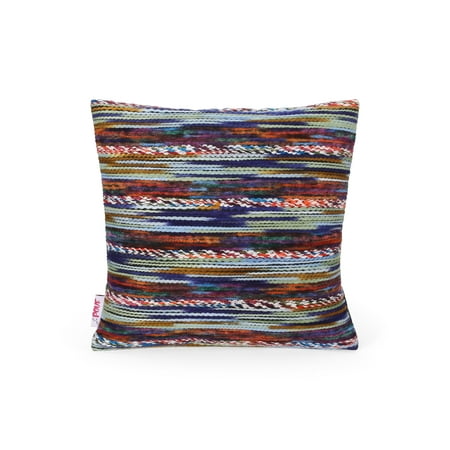 Noble House Emeree Fabric Throw Pillow, Multicolor, 18" x 18"