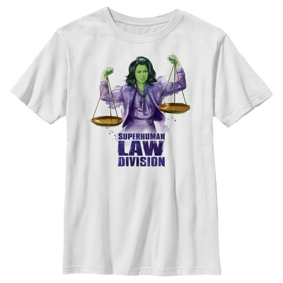 Boy's She-Hulk: Attorney at Law SLD Super Strong Lawyer Graphic Tee White X Large