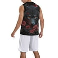 thumbnail image 2 of Pofeuu Rose Full Moon Black Wolf Print Basketball Jersey, Shirts for Men Youth Basketball Jersey Crew Neck-4X-Large, 2 of 6