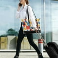 thumbnail image 5 of FORMRS Canvas Laptop Tote Bag for Women with 15.6" Computer Compartments Shoulder Handbag, Blue Geometric, 5 of 7