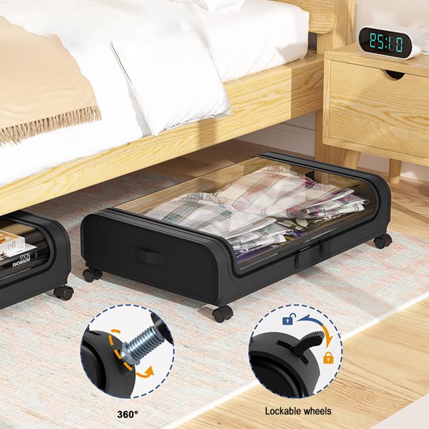 Organizador de almacenamiento de zapatos debajo de la cama con bolsa de almacenamiento, carrito de almacenamiento rodante JShteea El nuevo