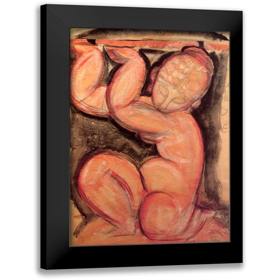 Modigliani, Amedeo 11x14 Black Modern Framed Museum Art Print Titled - Caryatid X
