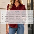 thumbnail image 4 of Shirts for Women Zaewscy Women's Satin Button Down Shirt Point Collar 3/4 Sleeve Elegant Casual Blouse Wine XL, 4 of 8