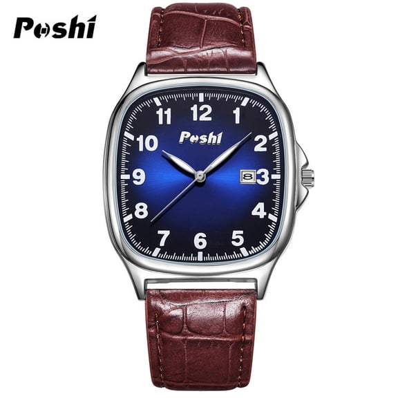 Quartz Watch for Men, Youth Watch, Ins Niche Design, Men's Square Retro Trendy Leather Strap Quartz Watch