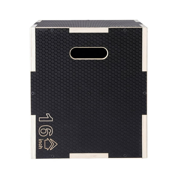 20/18/16 Inch Plyo Jump Box - 3-in-1 Wooden Fitness Platform for Home Gym, Plyometric & Strength Training - Anti-Slip Design