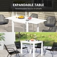 thumbnail image 3 of Outsunny Expandable Patio Dining Table for 4-6, Aluminum Extendable Outdoor Dining Table for Garden, Backyard, Poolside, Deck, White, 3 of 9