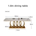 thumbnail image 1 of Post Modern Marble Dining Table Sets Chairs Combination Stainless Steel Apartment Golden Carved Mesa Comedor Home Furniture WK My Lux Decor Round, 1 of 15