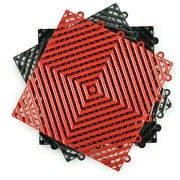 Greatmats Open Grid Interlocking Garage Floor Tiles, Black 25 Pack 1x1 Ft