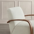 thumbnail image 6 of CHITA Swivel Accent Chair with U-shaped Wood Arm for Living Room Beedroom, Linen Fabric&Walnut, 6 of 8