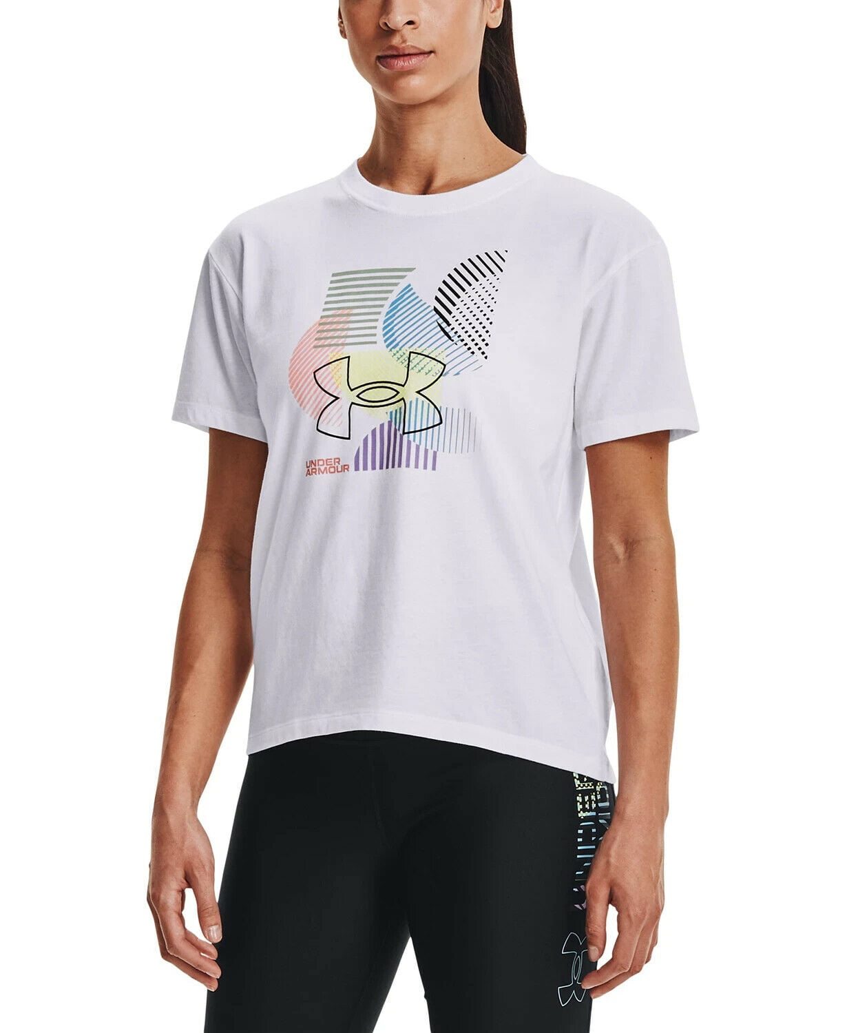Under Armour Heatgear Women's Tech Graphic white T-shirt Mult sizes 166B 351bin 