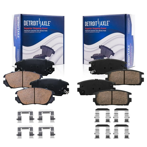 Detroit Axle - Brake Pads Kit for Chevy Equinox GMC Terrain 2010 2011 2012 2013 2014 2015 2016 2017, 4 Front & Rear Ceramic Brake Pads Replacement