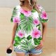 thumbnail image 4 of Mujeres Más Tamaño Manga Corta Tops, Moda Impresión Cuello Redondo, Camiseta Más Tamaño Blusa, 4 of 5
