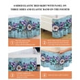 thumbnail image 6 of Spring Purple Flowers Wrap Around Bed Skirts for King Bed 16" Drop,Bed Skirt with Adjustable Elastic Belt Dust Ruffle Bed Valance for Bedroom Hotel Floral Mottled Teal Wall Retro Bed Frame Cover, 6 of 7