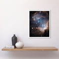 thumbnail image 2 of Hubble Space Telescope Image Observations Infant Stars Small Magellanic Cloud Galaxy Bright Blue Glowing Star Cluster NGC 602 Nebula Dust Pillars Art Print Framed Poster Wall Decor 12x16 inch, 2 of 5