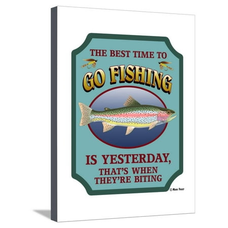 Best Time to Go Fishing Stretched Canvas Print Wall Art By Mark (Best Time To Go Fishing In Ohio)