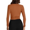 thumbnail image 4 of yillto Womens Long Sleeve Tight Shirts Basic Crew Neck Workout Tees Clothes Going out Fashion Undershirts, 4 of 7
