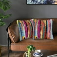 thumbnail image 7 of Multicolored Rainbow Abstract Throw Pillow Covers 16x16 in Set of 2, Decor Art Vibrant Pillow Case Square Cushion Covers for Sofa Bed Couch Living Room, 7 of 7