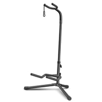 Guitar Stand - Adjustable Fit Electric, Classical Guitars and Bass, Load Capacity 20LB, Accessories, Folding Type Black
