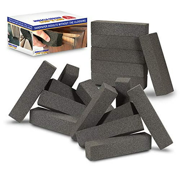 Miracle Eraser Strip 'N Sand Paint Remover | Non-Toxic, Chemical-Free Paint Stripper | Contour Sanding Blocks | Wood & Metal Surfaces | Ideal for Ornate Furniture & Fine Detailed DIY Projects