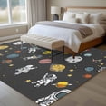 thumbnail image 4 of Cartoon Cute Astronauts Large Area Rugs 8x10 ft Lovely Black Space Spacecraft Rockets Planet Washable Rug Non Slip Indoor Carpet Absorbent Floor Mat for Living Room Bedroom Dining Room, 4 of 9