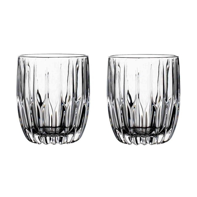Tazas de vidrio talladas con rayas vintage, vasos transparentes sin plomo, 285/355 ml