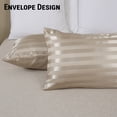 thumbnail image 5 of Gogreen Satin Pillowcase for Hair and Skin, Silk Satin Pillowcase 2 Pack, Pillow Cases Set of 2, Silky Pillow Cover with Envelope Closure (20"x30", Beige Stripe, Queen), 5 of 5