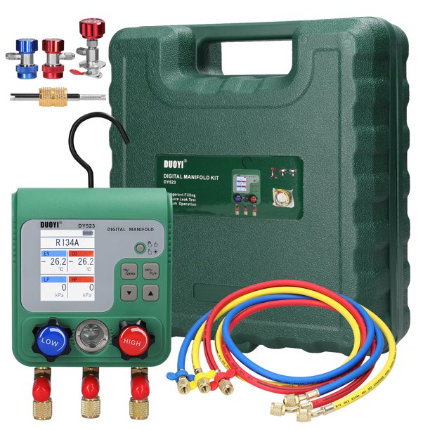 Medidor electrónico de fluoruro de refrigerante para aire acondicionado, medidor de presión de vacío, colector Digital