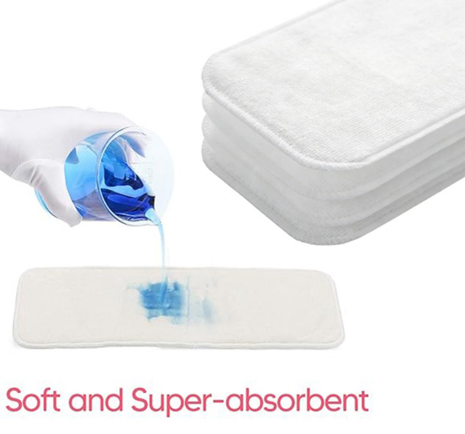 Cloth Diaper Inserts 6 Pack,Bexikou 4-Layer Super Absorbent Microfiber Liners, Reusable Breathable Inserts for Baby Cloth Diapers