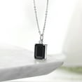 thumbnail image 4 of Gem Stone King 6.73 Cttw Black Onyx and White Created Sapphire Pendant Necklace for Women | 925 Sterling Silver | Emerald Cut 14X10MM | With 18 inch Silver Chain, 4 of 4