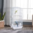 thumbnail image 2 of PawHut 36" Bird Cage for Finches Canaries, Budgies, Parrot w/ Handle, White, 2 of 9