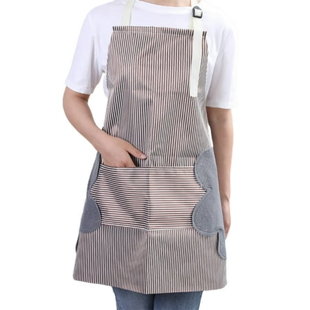 

Adults Cooking Apron Stripe Chef Kitchenware Big Pocket Long Adjustable Strap Ties Bib Kitchen Tool