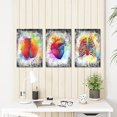 thumbnail image 2 of Hieng Canvas Wall Art Human Brain Rib Cage Heart Painting Art for Medical Office Wall Decor Education Science Artwork Gifts for Students Doctors Unframed, 2 of 6