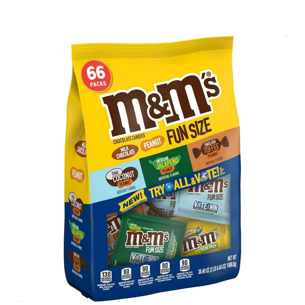 M&M's Flavor Vote Chocolate Candy Fun Size Variety Mix Bag, 38.4 oz