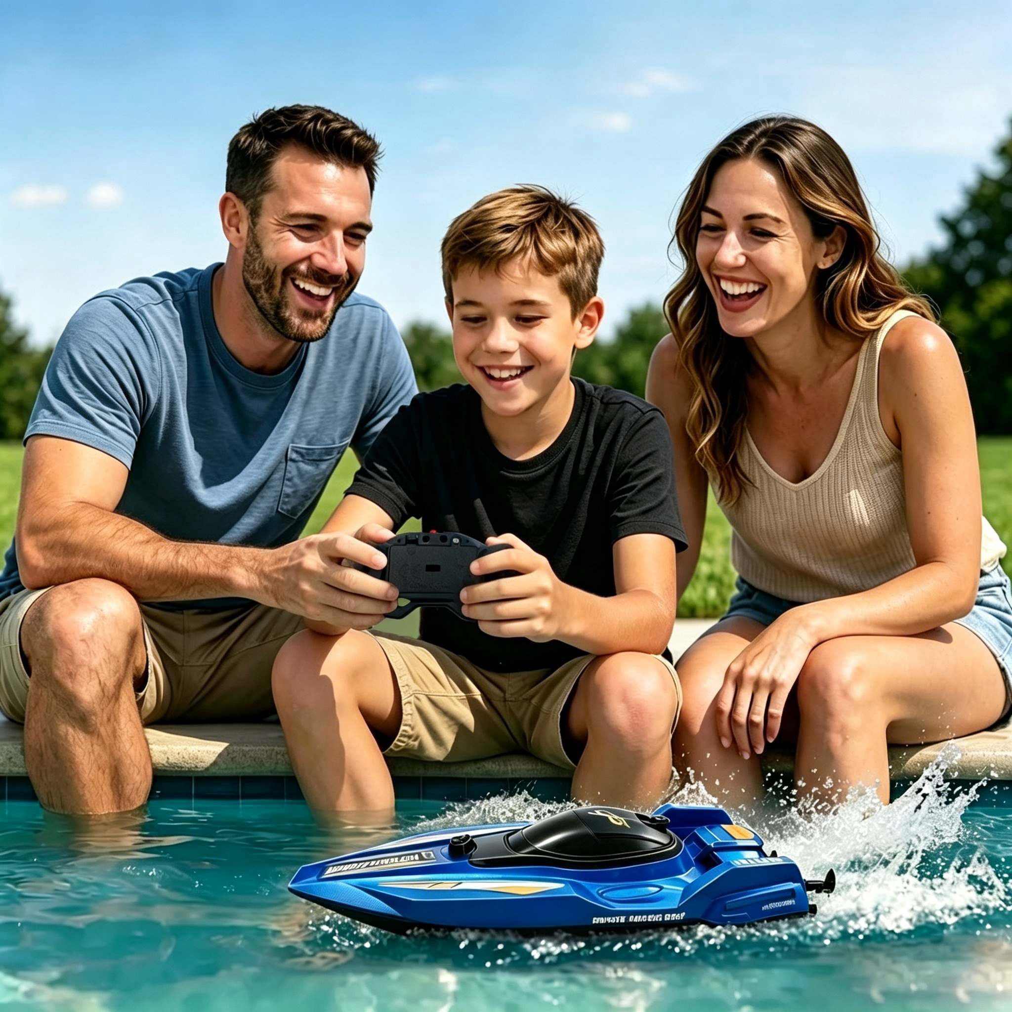 2.4GHz High-Speed Remote Control Racing Watercraft for Pools & Lakes | Dual Motor Waterproof RC Boat for Boys & Girls Ages 8-12