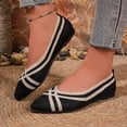 thumbnail image 4 of FRSASU Women's Flats Shoes Pointed Toe Knit Ballet Comfortable Dressy Slip On Flat Classic Ballet office Work Shoes Black, 4 of 9