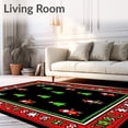 thumbnail image 2 of ODIKA 5'x7' Machine Washable Non-Slip Area Rug, Jolly Snowfolk Parade with Twinkling Accents and Decorative Borders High Traffic Rug, Red, 730501, 2 of 7