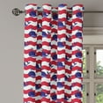 thumbnail image 2 of Ambesonne Whale Grommet Curtain, Nautical Pattern, 50" x 108", Dark Coral Navy Blue, 2 of 6