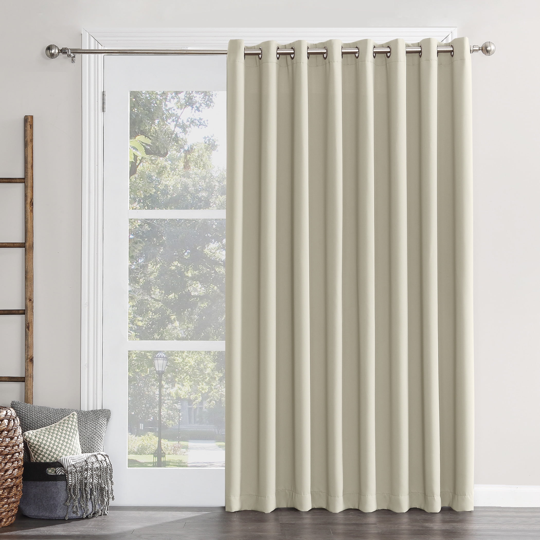 Sun Zero Barrow Extra-Wide Energy Efficient Sliding Patio Door Curtain Panel x