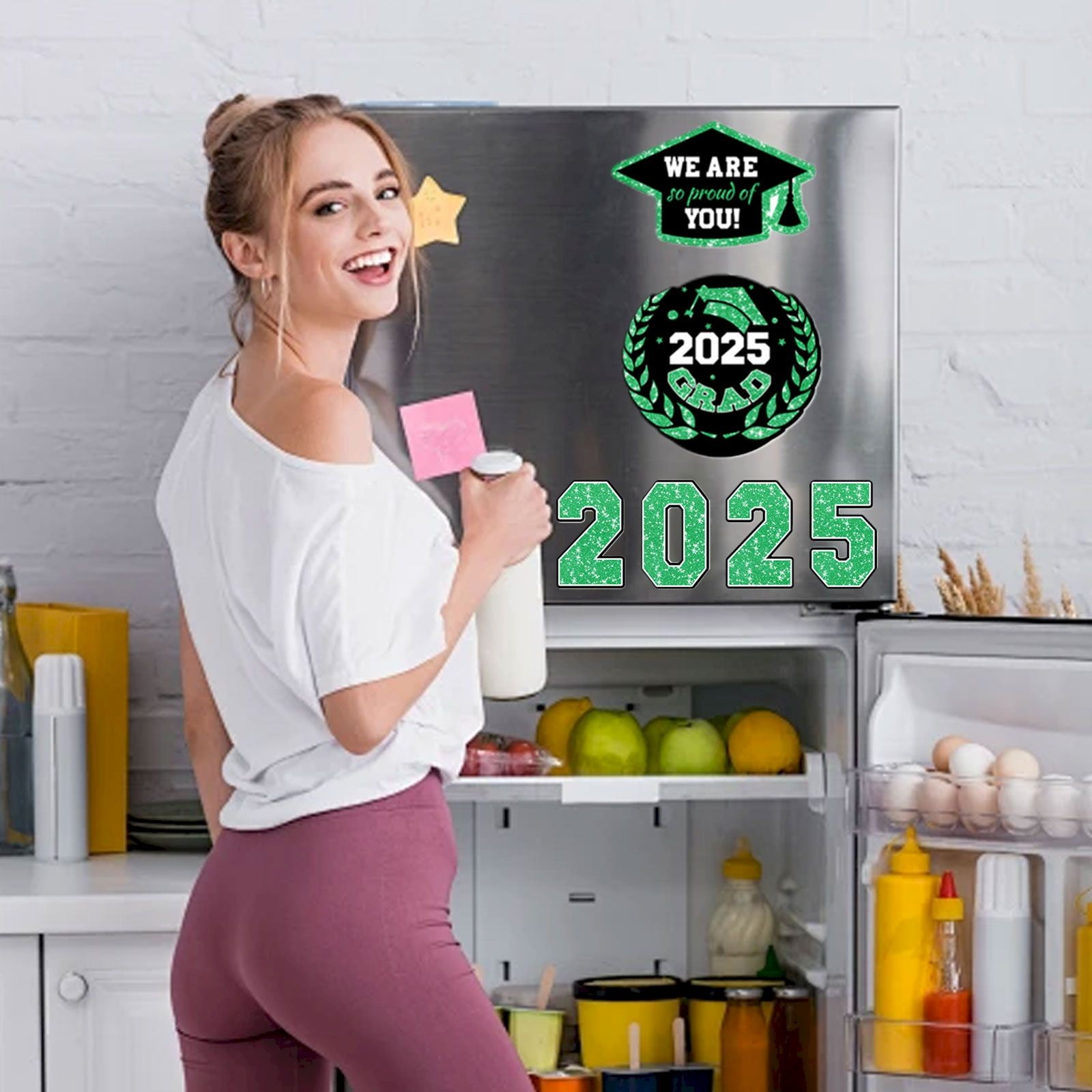 Stickers,2025 Graduation Car Magnets Decorations Graduation Fridge Magnets Car Garage Door Stickers Class Of 2025 Congrats Grad Cruise Door Decorations