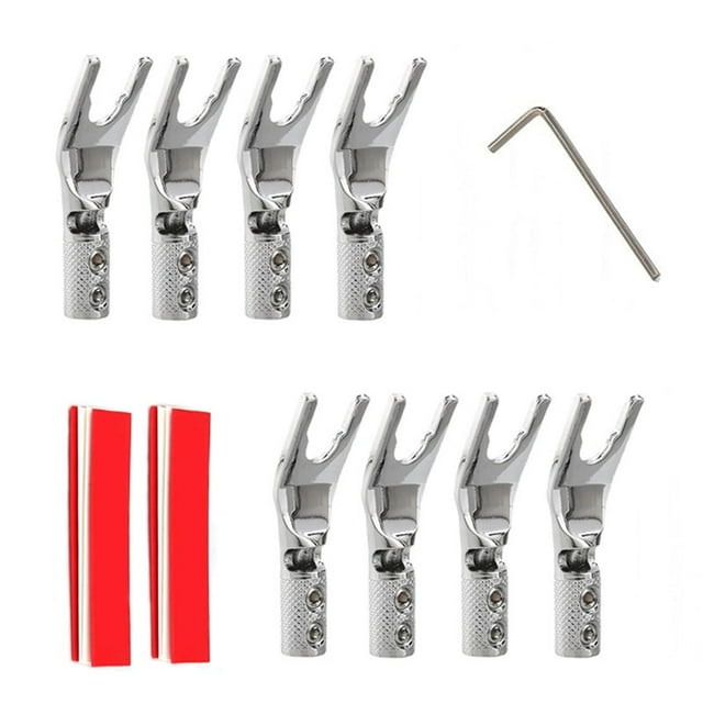 8 Pcs Connecteurs de Pelle pour Haut-Parleur Fiche Banane Extrémités de Câble pour Haut-Parleur