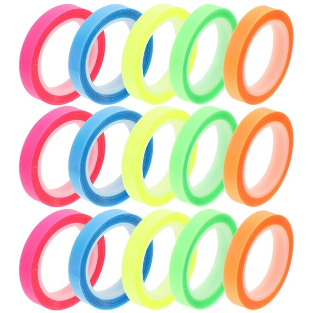 15 Rolls of Highlighter Tape Colored Transparent Marking Sticker Tape Adhesive Sentence Highlight Tape