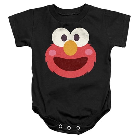 Sesame Street Elmo Kawaii Face Unisex Infant Snap Suit for Baby, Black, Large