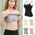 thumbnail image 4 of Dyfzdhu Tank Top with Built in Bra for Women 1 Pack Training Bras Teens Girls Cotton Undershirt Adjustable Spaghetti Strap Camisole Tops Summer, 4 of 4