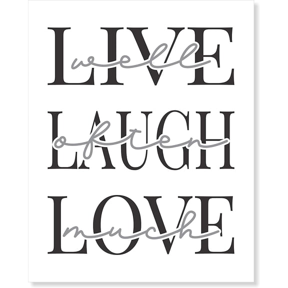 Live Well Laugh Often Love Much Rustic Wood Wall Sign 12x15