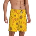 thumbnail image 2 of Sikiie Sun Flowers Mens Pajama Shorts, Lightweight Lounge Pant with Pockets Soft Sleep Pj Shorts for Men4X-Large, 2 of 6