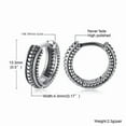 thumbnail image 3 of Small Huggie Hoop Earrings,Viking Thick Hoop Earrings,Mens Hoops Earring,14K White Gold Men Round Circle Shape Retro Jewelry, 3 of 7