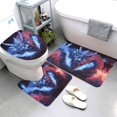 thumbnail image 3 of Bathroom Rugs Sets 3 Piece - Red and Blue Fire Dragon B Absorbent Non Slip Bath Mats, U-Shape Toilet Lid Cover, Contour Mat, Soft Washable Shower Mats Bath Rug Mat for Bathroom Tub Toilet, 3 of 7