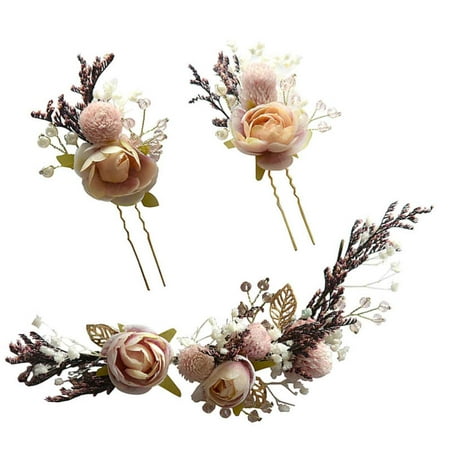 3pcs Bridal Hair Pins Retro Yarn Flower Wedding Hair Clips Bridal Headwear Hair  Sticks Hair Accessories for Wedding Banquet Party | Walmart Canada